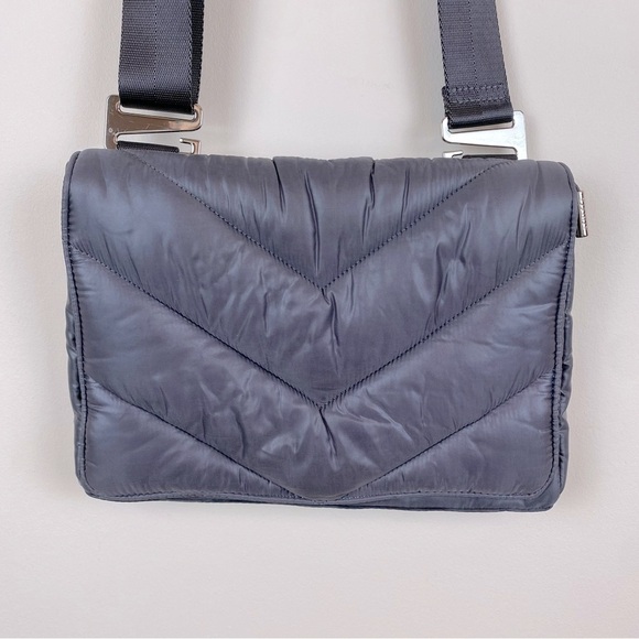 Athleta Handbags - Caraa X Athleta Puffer Grey Satin Lightweight Crossbody Bag